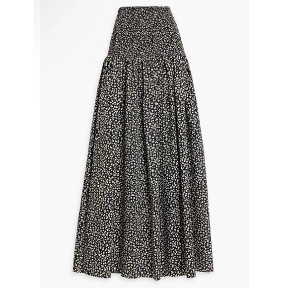SOLID & STRIPED The Zaria shirred printed cotton-voile maxi skirt XL NWT $298 - Picture 1 of 16
